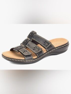 Clarks Leather Comfort Velcro Leisa Spring Sandal Size 8.5